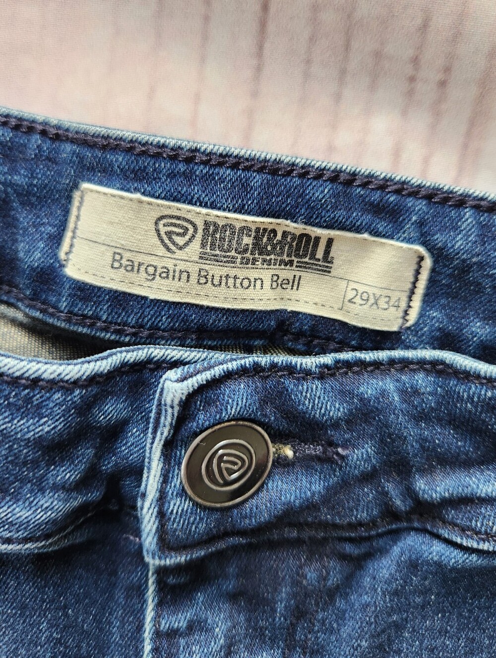 Rock & Roll Cowgirl "High Rise Bell Bottom Jean" Flare Blue | Women's Size 29 - Picture 8 of 15